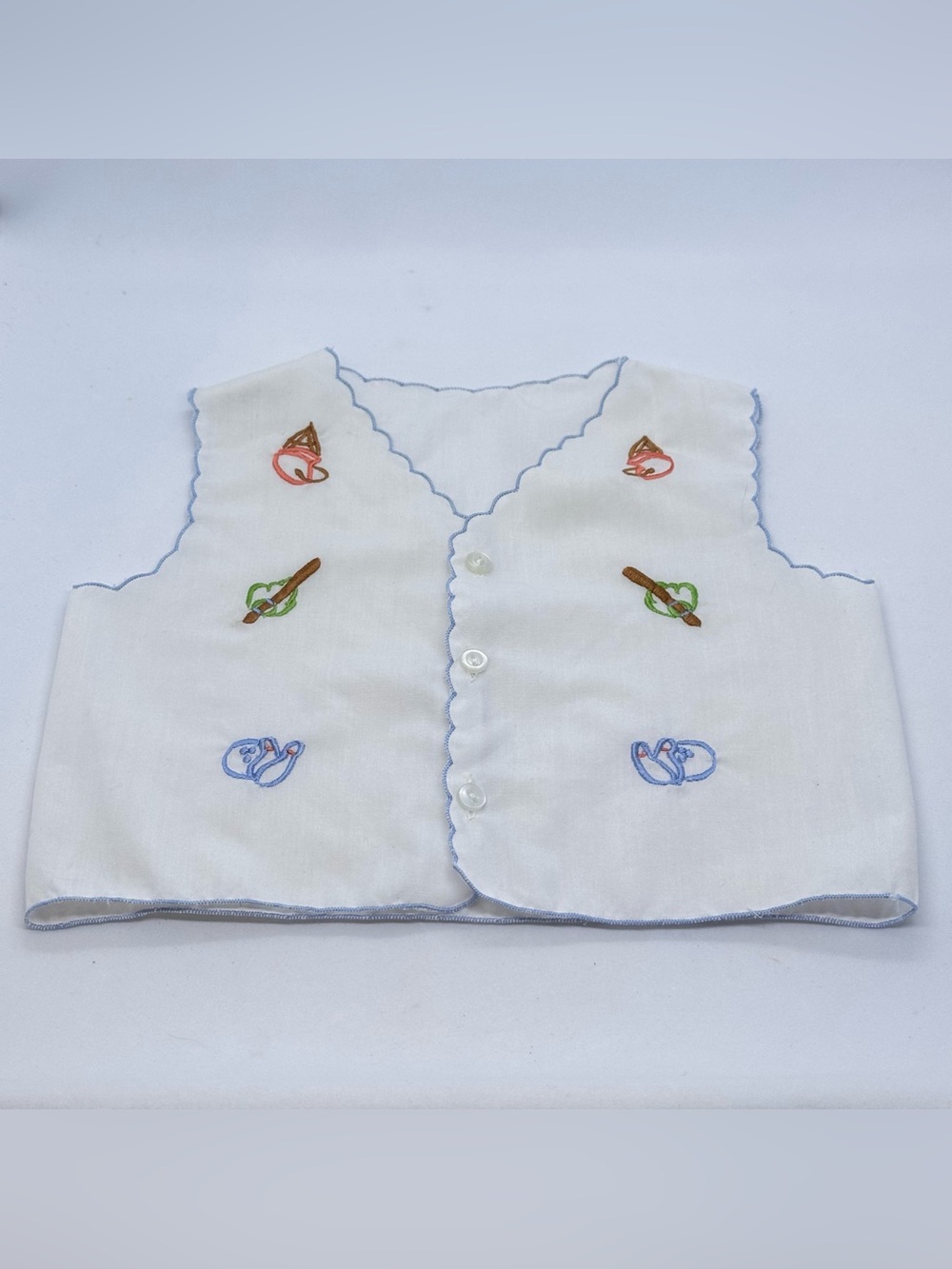 VTG Mayfair Embroidered Infant Boy Diaper Shirt Football Baseball Bowling Design